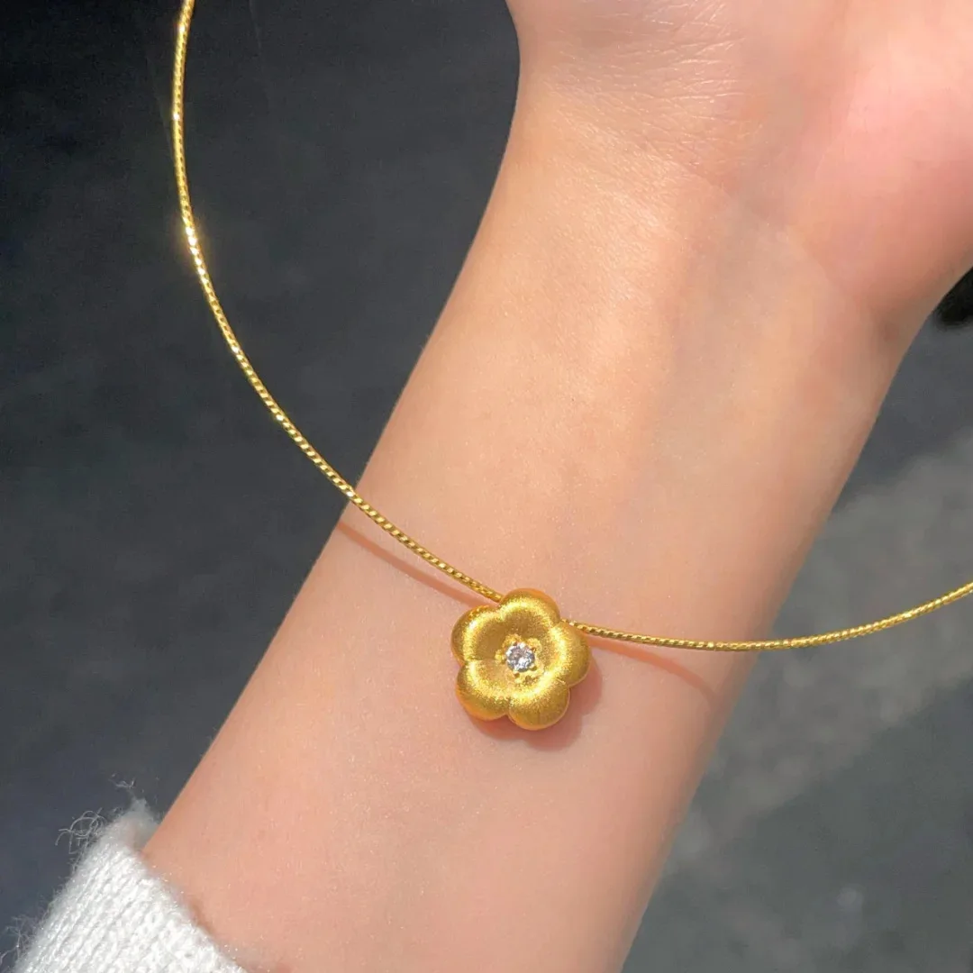 Foydjew Luxury Exquisite Flower Design Gold Color Choker Necklaces Earrings Rings Bracelets Jewelry Sets For Women 4-piece set