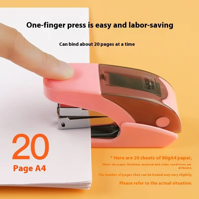 Handheld Mini Stapler 3-in-1 with Storage Slot And Built-In Staple Remover 1000 Staples 20-Sheet Capacity Office Desk Stapler