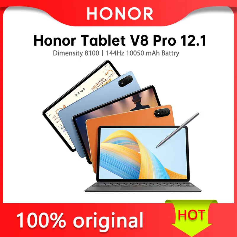 Honor-Tablette V8 Pro, 12.1 pouces, écran 144Hz, Dimrespond8100CPU, batterie 10050 mAh, MagicOS 7.0 (basé sur Android 12)