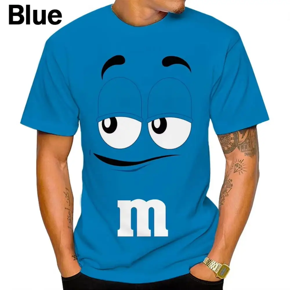 New Fun Chocolate Bean Cartoon 3D Printed T-shirt for Men and Women,Casual T-shirt for Children, Personalized Top