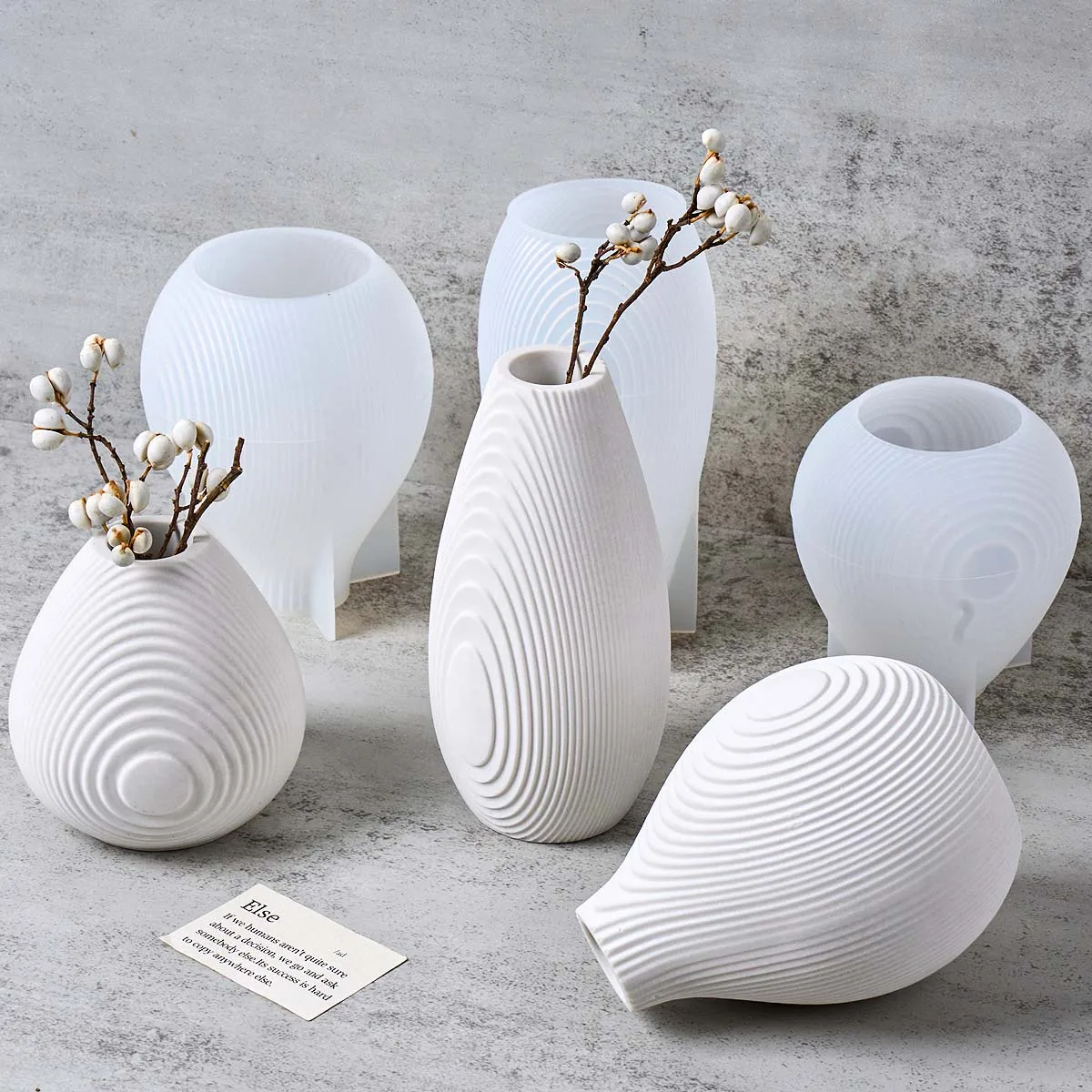 Ripples Vase Silicone Mold DIY Aromatherapy Gypsum Cement Ornaments Molds Epoxy Resin Candle Holder Flowerpot Craft Mould