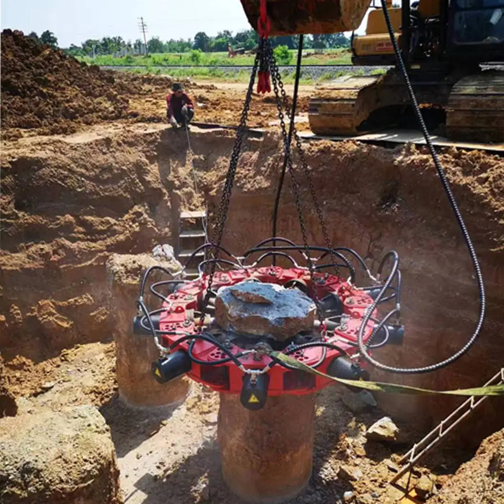 YG Hydraulic Pile Breaker Customized Breaking Piles Round Hydraulic Rock Breaking Piles Breaker Backhoe Pile Breaking Machine