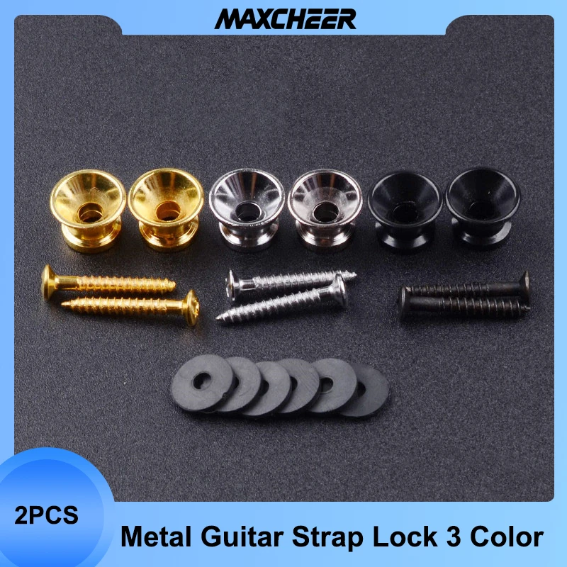 

2PC Guitar Strap Lock Locking Pegs Pin Metal End Strap Button for Acoustic Classical Electric Bass Guitar Ukulele Guitarra Part