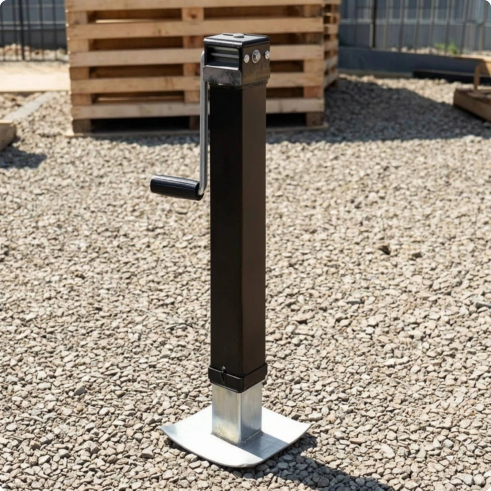 Side-Crank Trailer Jack Telescoping Trailer Jack with Base Plate Manual Heavy-Duty for RV Campers view 2