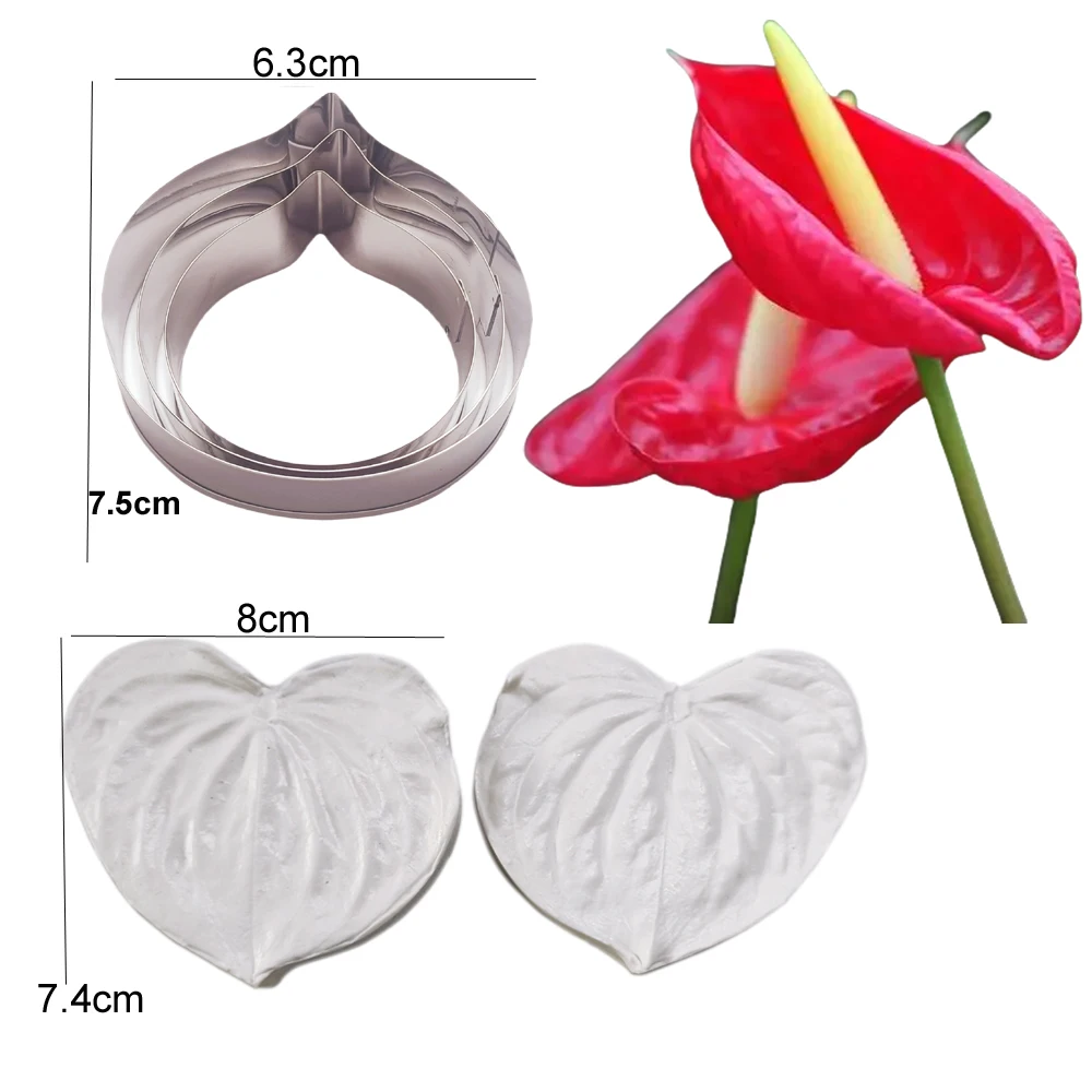Cattleya Orchid Flower Veiners &Cutters Silicone Molds Chocolate Moulds Sugar Paper Clay Baking Forms Kitchen Tools Accessory