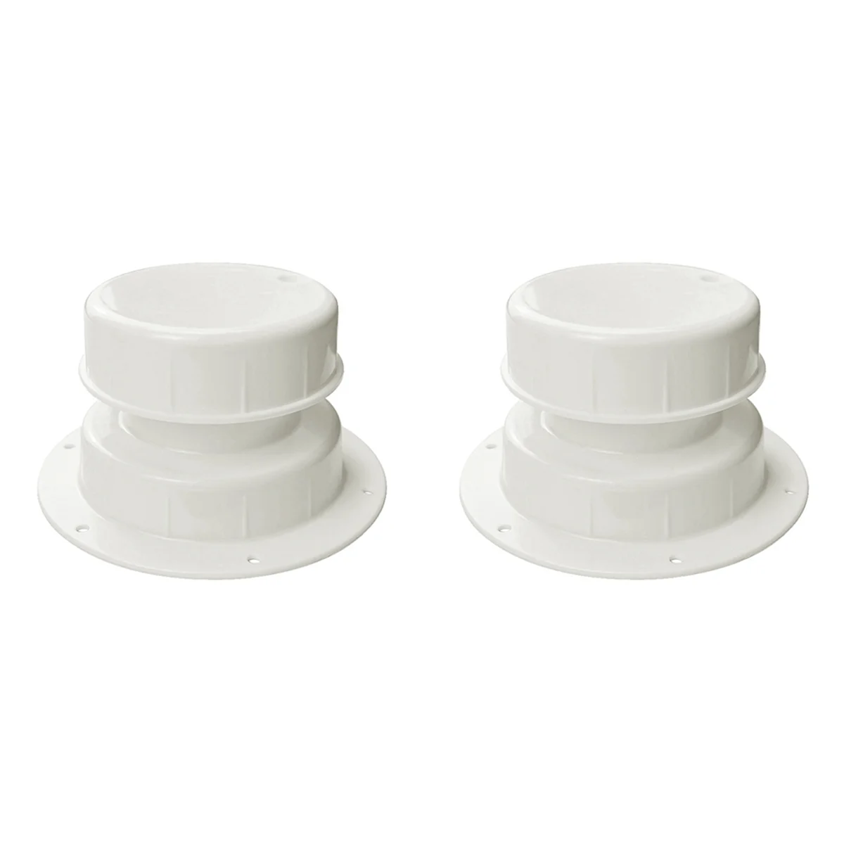 White RV Plumbing Vent Caps Kit 2Pcs Trailer Campers Vent Cap Roof Sewer Vent Cover Caps for 1 to 2 3/8 Inch Pipe