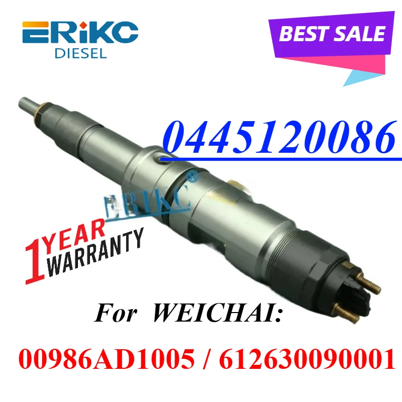 0445120086 Auto Engine Parts Diesel Injector 0 445 120 086 Auto Speay 0445 120 086 For 00986AD1005 WEICHAI 612630090001