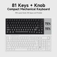 AK820 Red-Switch Mechanical Gaming Keyboard, 75% Layout, Hot-Swappable Switches, Featuring a USB-C Port, White Backlighting, Fiv 5