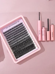 50d Hot Melt Hair Large Capacity Thick Natural Segmented Eyelash Set