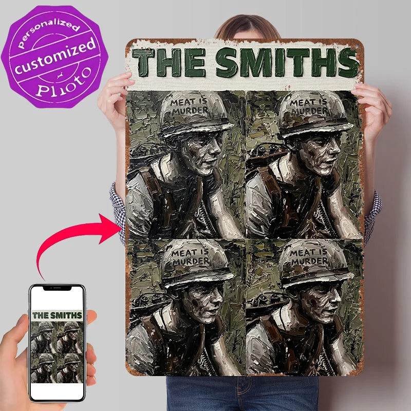 The Smiths Meat Is Murder Album Art 3D Texture Metal Poster Customized Wall Art Tin Sign Gift for Mancave Home and Decoration