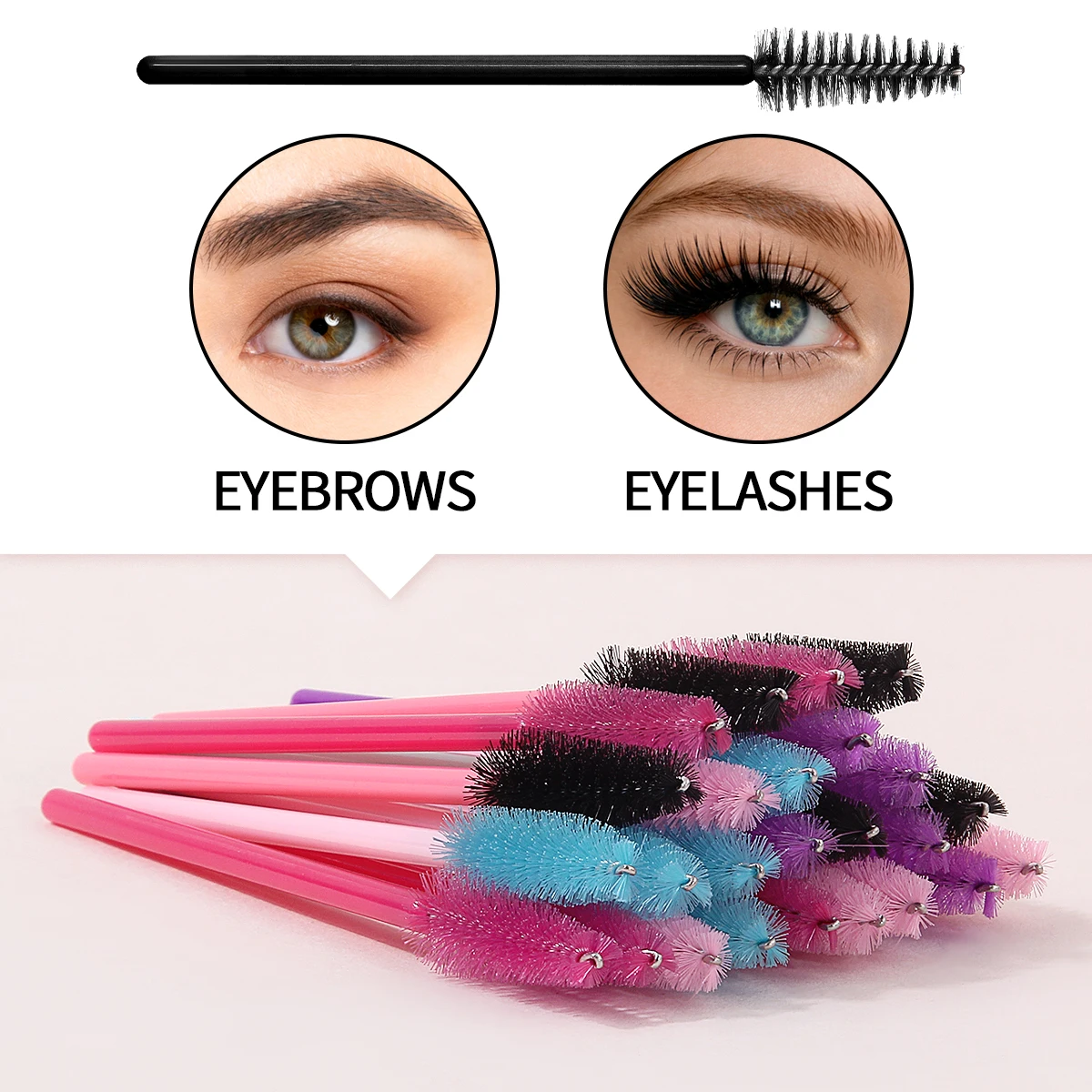 25 Pcs Eyelash Brushes False Eye Lashes Extension Tools Eyebrow Brush Mascara Wands Applicator Spoolers Lashes Cosmetic Tool