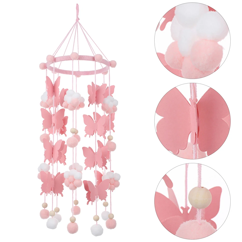 

2 Pcs Butterfly Ornament Crib Felt Accessories Mobile Hanging Pendants Baby Ceiling Decorations Bed Curtain
