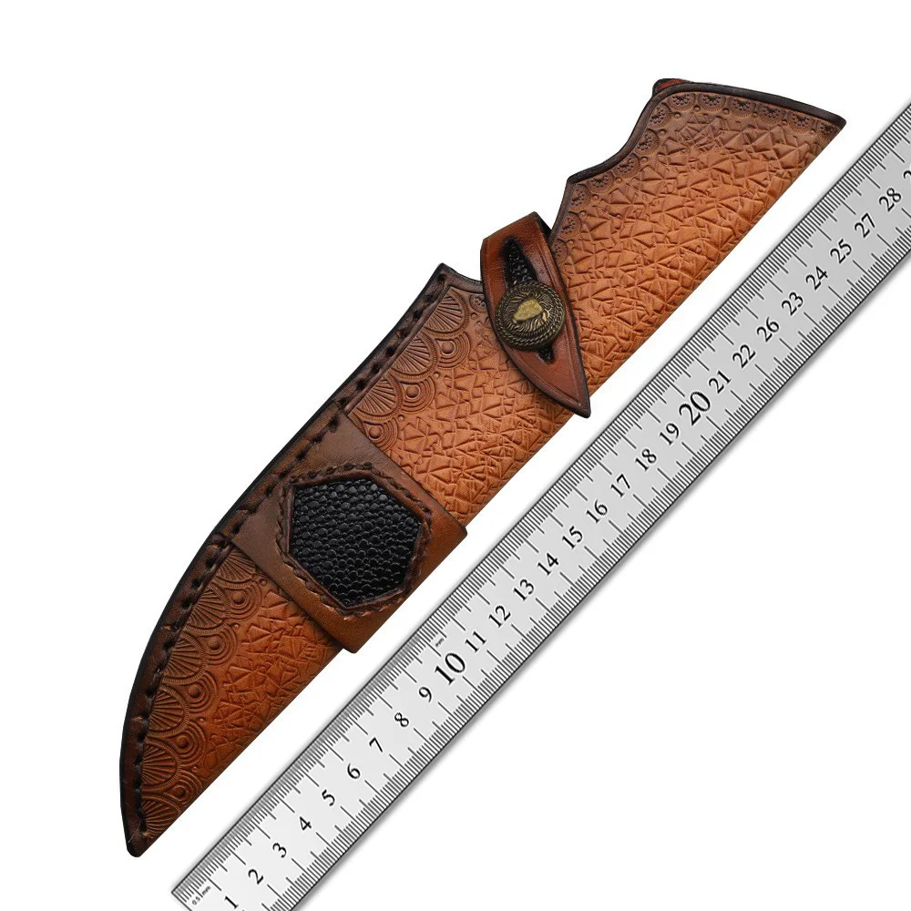 28.5 CM Fixed Balde Knife Holder First Layer Cowhide  Scabbard Universal Knife Cover Leather Sheath for Hunting Knife Holsters