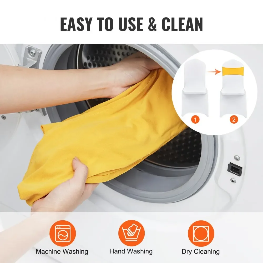 

Пояса для стула VEVOR из эластичного спандекса, чехол для стула и эластичный пояс для стула с круглой пряжкой, эластичные ленты для стула, 50 шт. золотисто-желтый