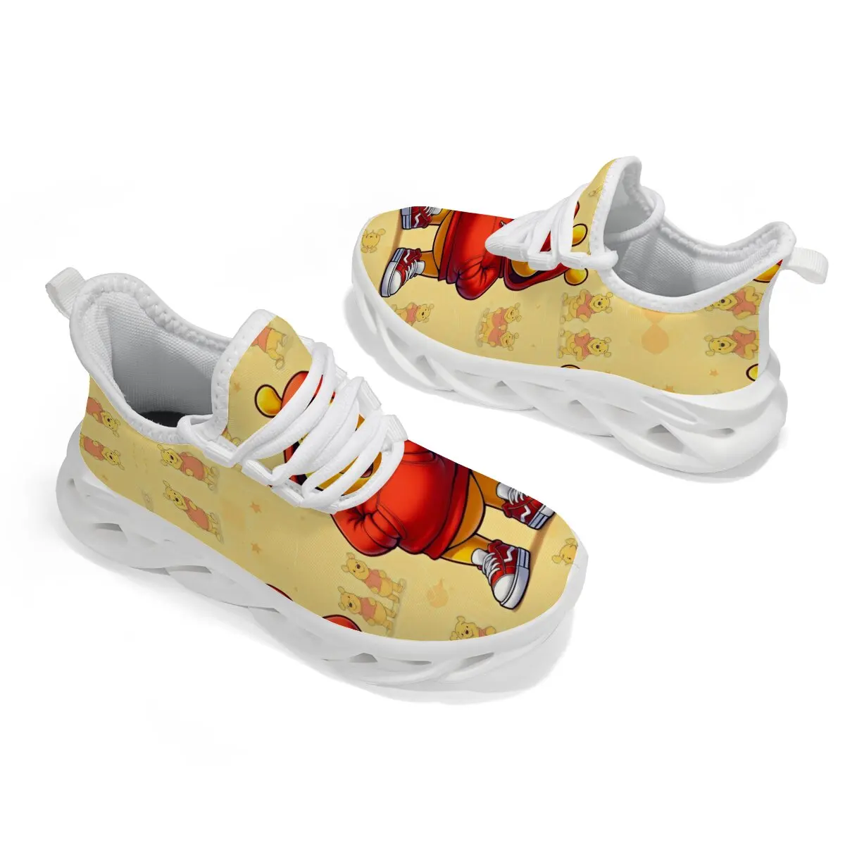 Miniso Winnie the Pooh أحذية رياضية كاجوال بنمط الرسوم المتحركة الصفراء للأطفال والأولاد أحذية رياضية مدرسية عصرية للتنس أحذية رياضية كاجوال #4