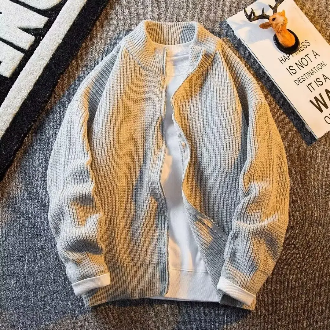 

Вязаный свитер большого размера 300 Pou Casual Hong Kong Sle Trendy And Haome Youth Winter Long Sve Свободный крой Бейсбол ...