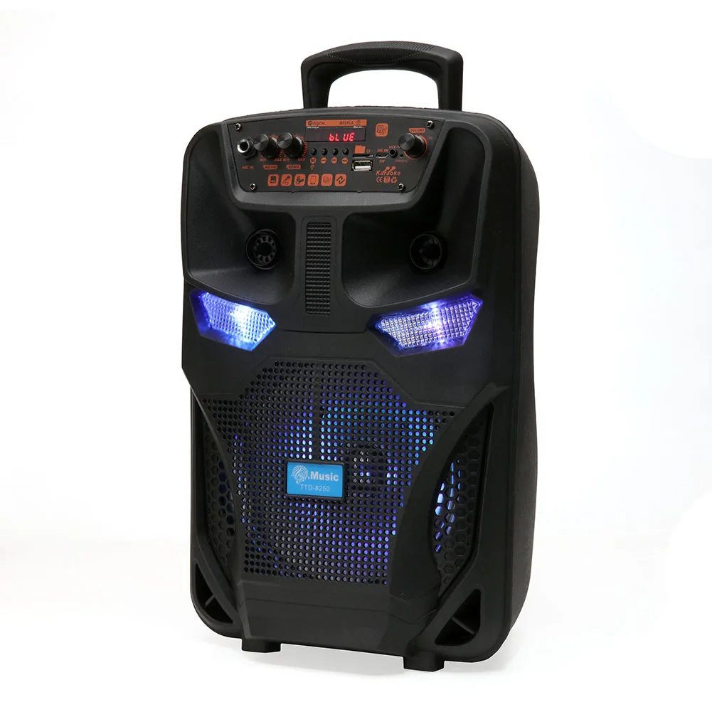 

Bluetooth-Compatible Speaker Stereo Sound System Speaker with Remote Control & Microphone Subwoofer Support FM Radio for Outdoor