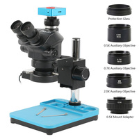 1080P 48MP 2K 4K HDMI USB VGA Video Camera 50X 100X Simul Focal Stereo Trinocular Microscope Set For Phone Soldering PCB Repair