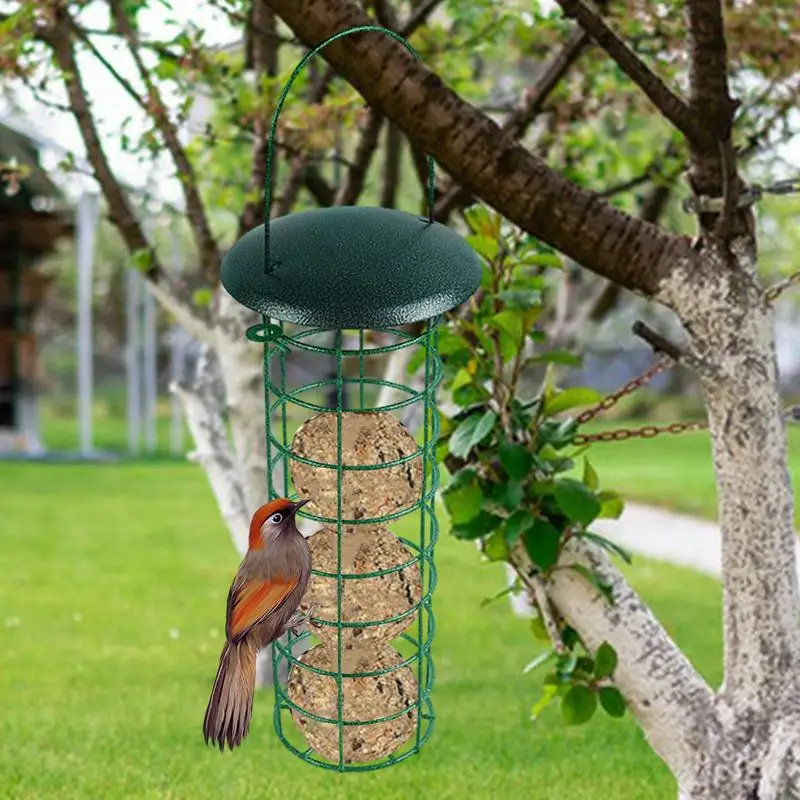 Bird Feeding Station Balcony Bird Feeder Wild Bird Feeders Metal Fat Ball Feeder For Yard Fence Bracket Branch Wild