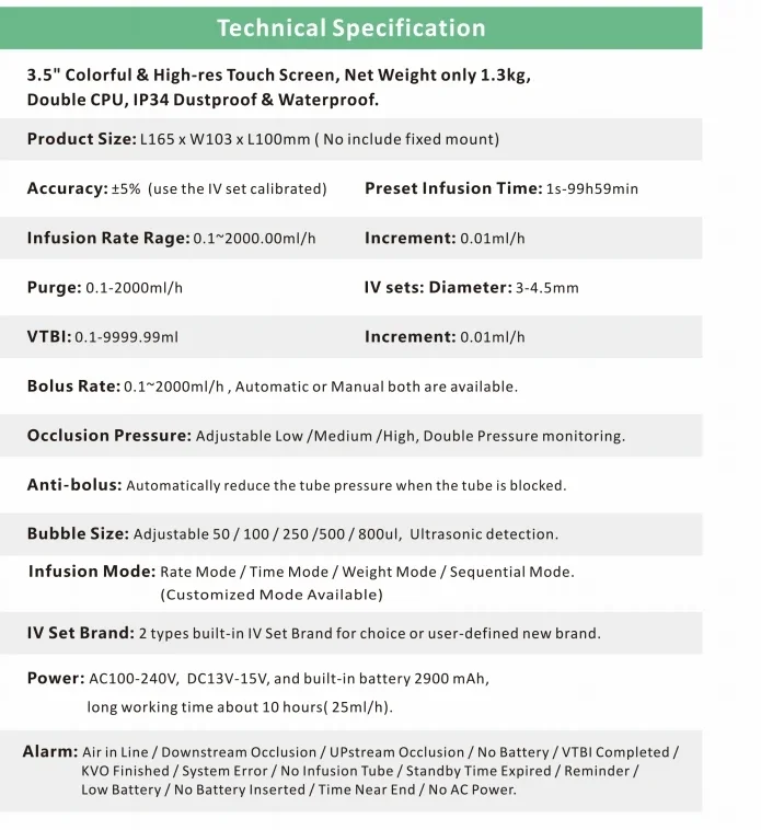 Hospital Medical Portable High Accuracy Volumetric