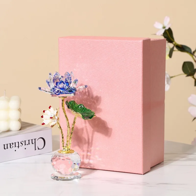 

Хрустальная фигурка-цветок, подарки с цветочным мотивом для женщин, коллекционные украшения из хрустального стекла для домашнего декора и центральных элементов стола