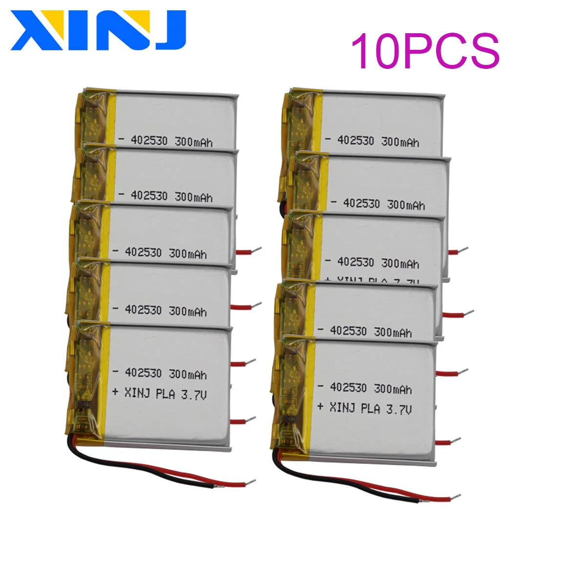 

10pcs 3.7V 300mAh 1.11Wh 402530 Li-Polymer Li Lipo Battery For Music Player GPS Sat Nav Car Camera Bluetooth Speaker DashCam