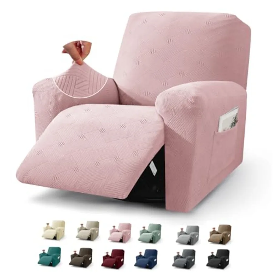 

Чехлы для кресел жаккардовые, 3 шт., мягкие эластичные чехлы-накидки для кресла-реклайнера Lazy Boy на 1 место, защитные, с карманами, цвет пыльно-серый