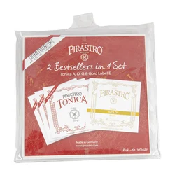 PIRASTRO TONICA Violin Strings Set E-A-D-G 4 Strings Synthetic Core E-Steel Medium Tension Ball End Available in 4/4 to 1/8