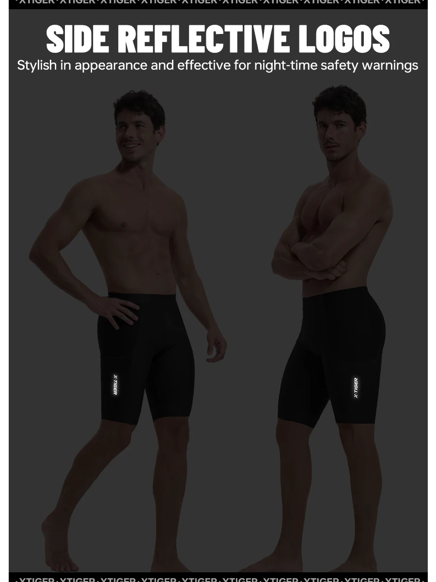 X-TIGER Herren-Fahrrad-Radhose, stoßdämpfendes Schwammpolster, MTB-Rennrad-Shorts, Sommer, atmungsaktiv, schmale Passform, Radhose – Detail 6