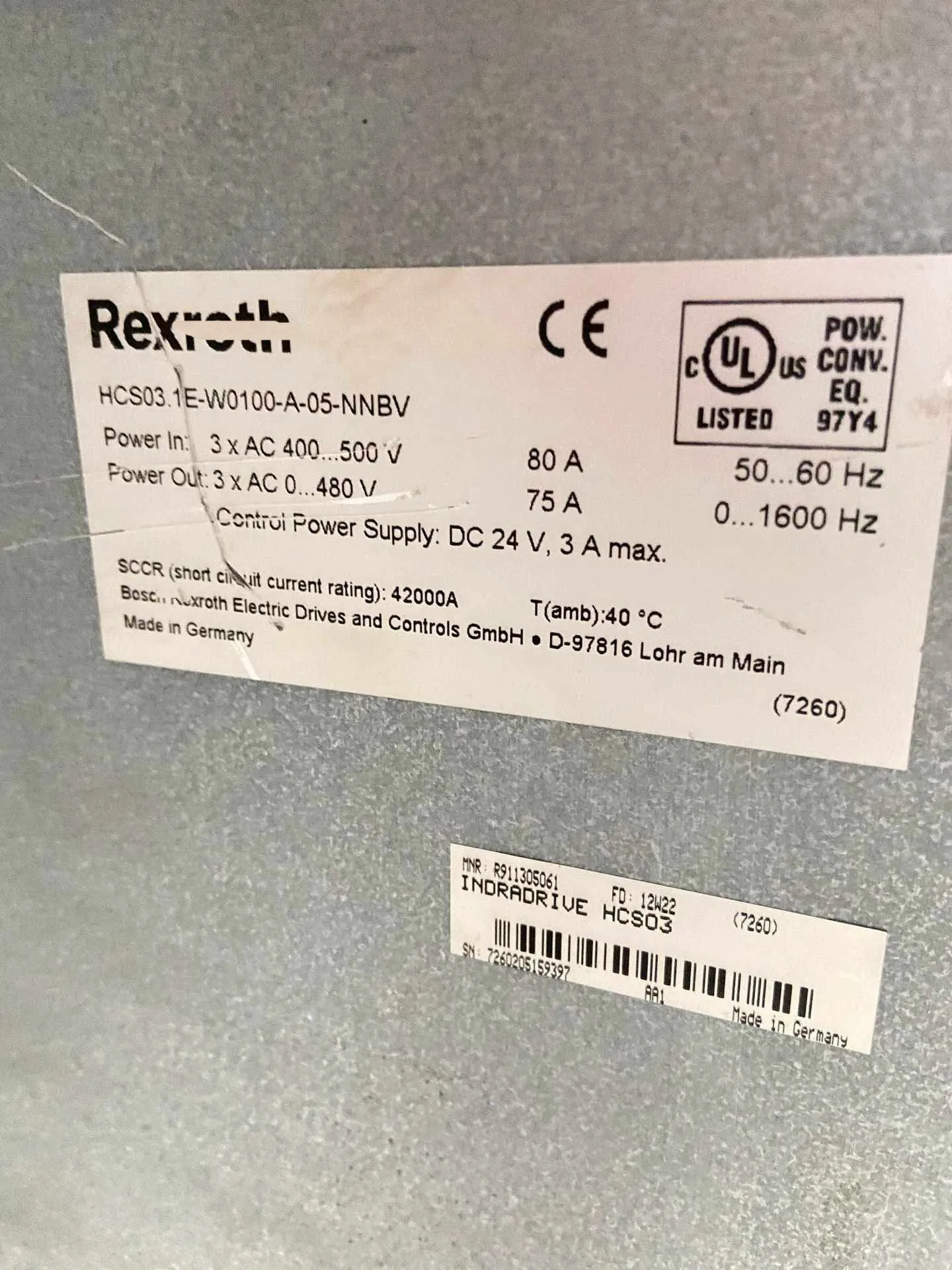 HCS03.1E-W0100-A-05-NNBV HCS03.1E-W0100-A-05-NPBV Servo Drive for Rexroth