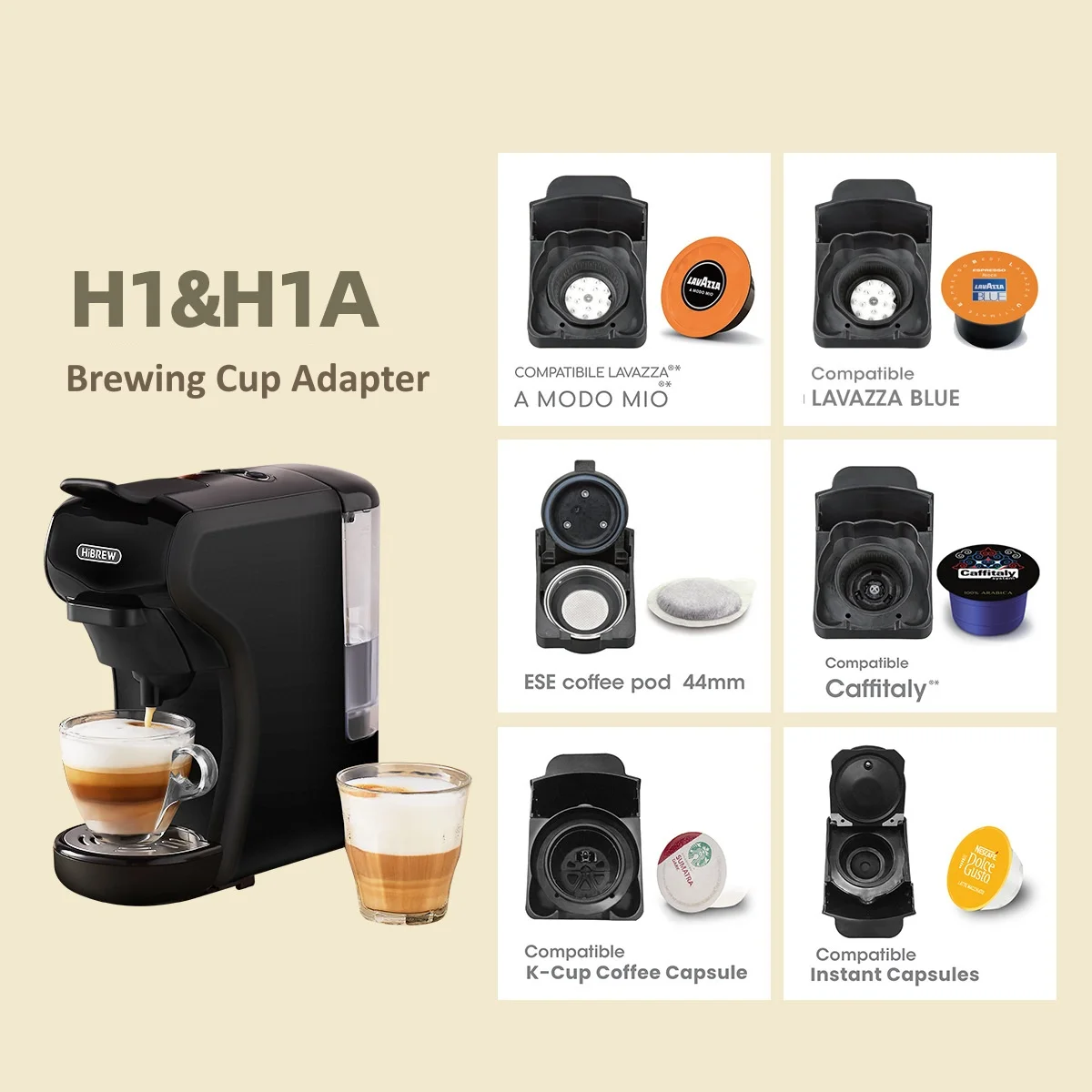 Capsule Coffee Maker Pod Adapter Accessories ST-504 Suitable for HIBREW H1&H1A Coffee Machine Accessories