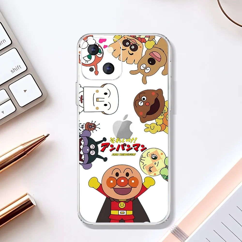 Fashion A-Anpanman B-Bread Phone Case For Iphone 15 11 13 14 Pro Max 7 8 Plus X Xr Xs Max Se2020 12mini Transparent Cover