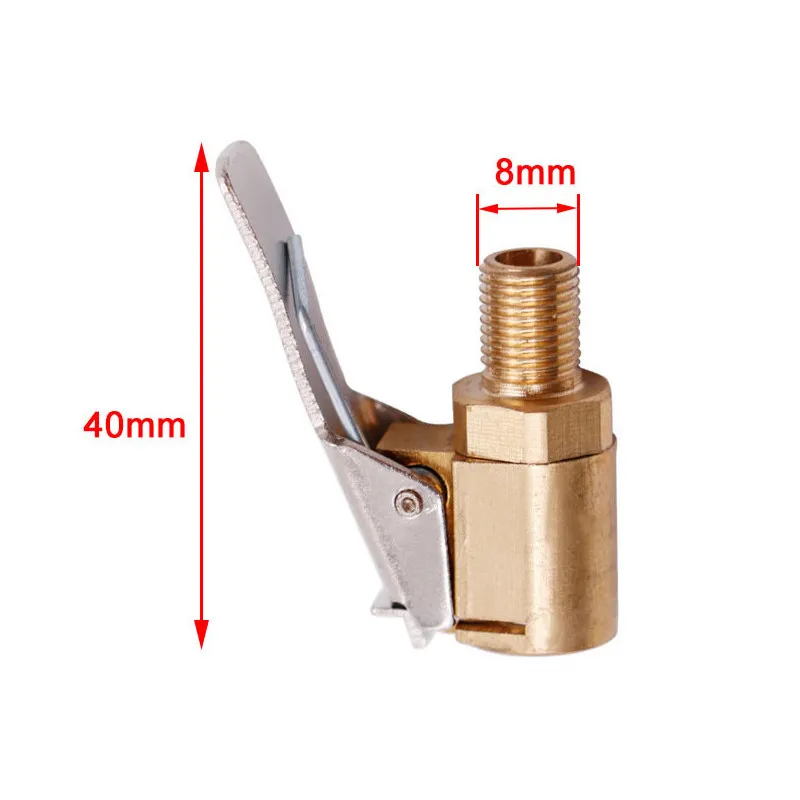 Car Brass 6mm 8mm Clip-on Tire Air Chuck Inflator Pump Valve Adapter for Car Motorcycle Bicycle Tyre Wheel Auto Accessories