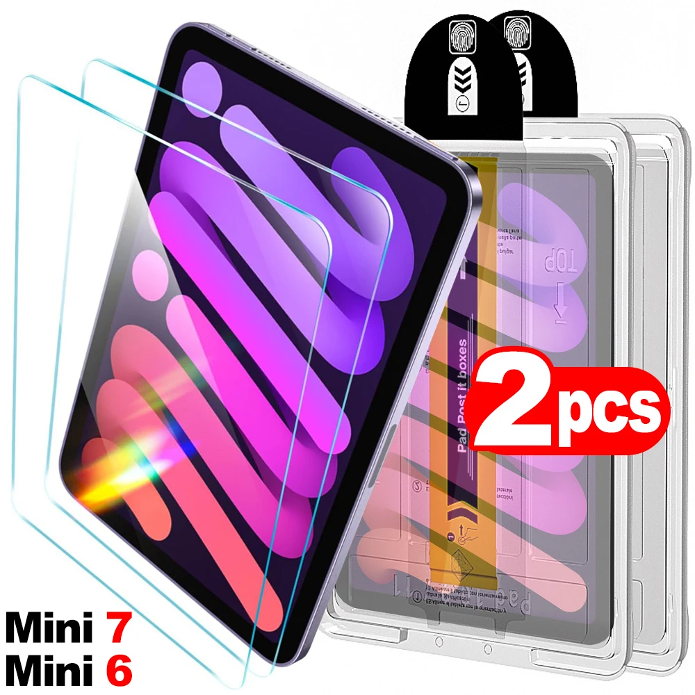 

Закаленное стекло с комплектом автоматического выравнивания для IPad Mini 7 6, 8,3 дюйма HD, прозрачные защитные пленки для экрана без пузырьков от царапин для IPad Mini7