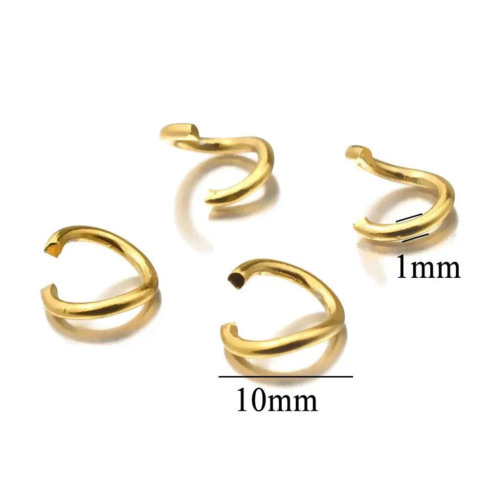 100 Stück Edelstahl-Spaltringe, Biegeringe, 18 Karat vergoldet, PVD-Halskette, Armband, Verbinder, Schmuckherstellung, Zubehör, Großhandel