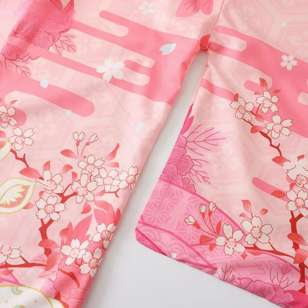 جديد الصيف فضفاض الوردي الأزرق الأيائل طباعة اليابانية الشارع الشهير سترة النساء الرجال Harajuku Haori كيمونو تأثيري بلوزة يوكاتا