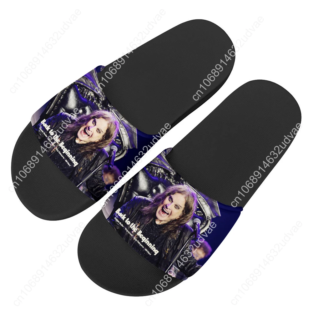 Ozzy Osbourne 1948-2025 Slippers Man Woman Boy Girl Tailor Made Slides Sandals Photo Text Customized Back To The Beginning Black