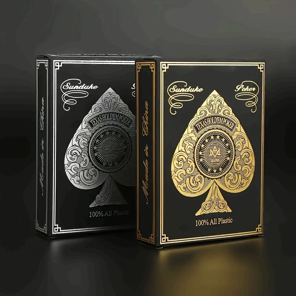 

Gold Edge Silver Edge Playing Cards PVC Waterproof Big Number Poker Board Game Playing Cards for Table Games Gift Collection