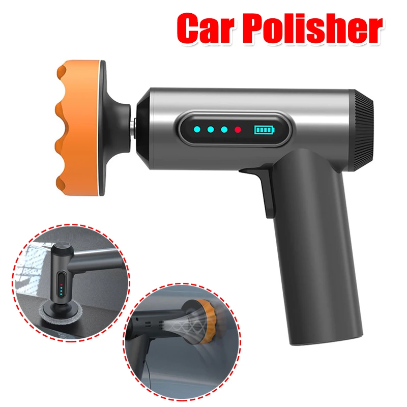 Máquina de Polimento Carro sem Fio Elétrico 1300rpm Recarregável Bateria Lítio Polisher para Pintura do Carro Vidro Vedação Esmalte Enceramento