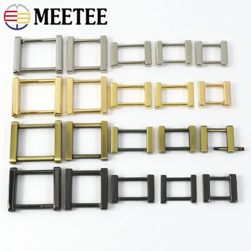 5/10Pcs 13/16/20/25mm Square Buckle Removable Screw Metal Ring Hook Bag Strap Replace Hang Clasp Belt Buckles Loop Accessories