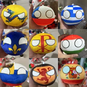 Bola Country Plush Toys para Crianças, Pingente Polandball, Bolas Country, Boneca Recheada República Polonesa, Presentes de Natal, 70 Estilos, 10cm 10 principais vendas miniaturas paises - №8