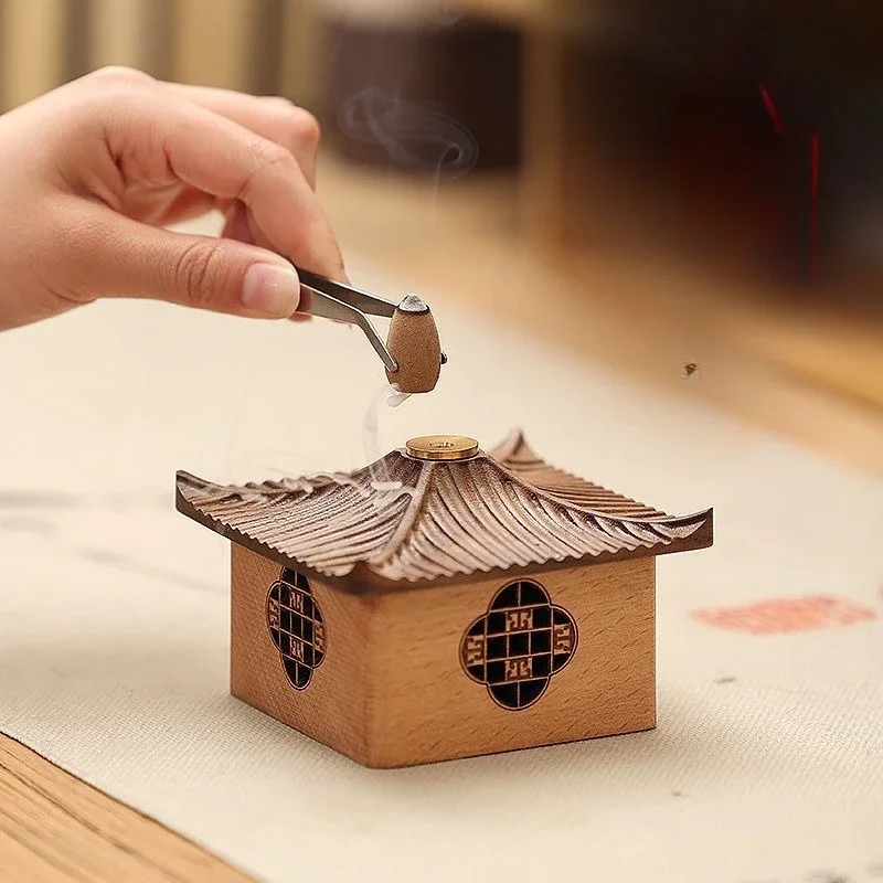 incense burner household indoor sandalwood agarwood  burner tea pet walnut insert backflow incense