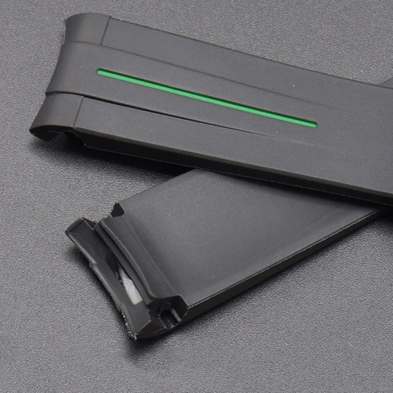 Резиновый ремешок с изогнутым интерфейсом, подходит для MoonSwatch 20 мм, мужские и женские водонепроницаемые спортивные часы-браслет2028