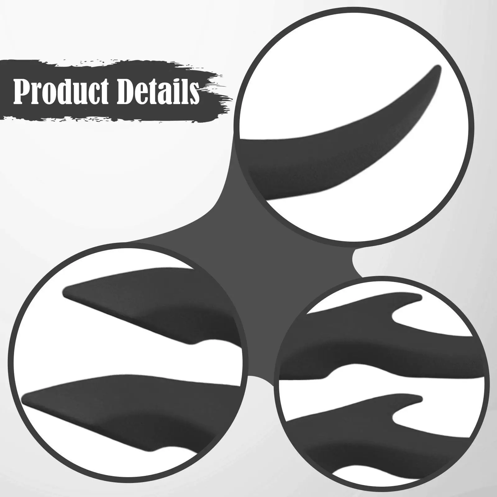 Car Roof Dragon Horn Decoration 3D Sticker Creative Halloween Devil Horn Auto Ornament Peel Stick for Road Trip