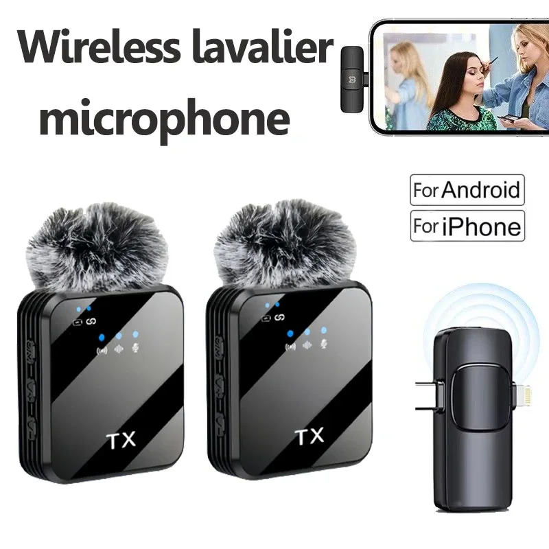 

Wireless Lavalier Microphone 2 In 1 For Outdoor Live Streaming Shooting Sound Collection Noise Reduction Lavalier Microphone