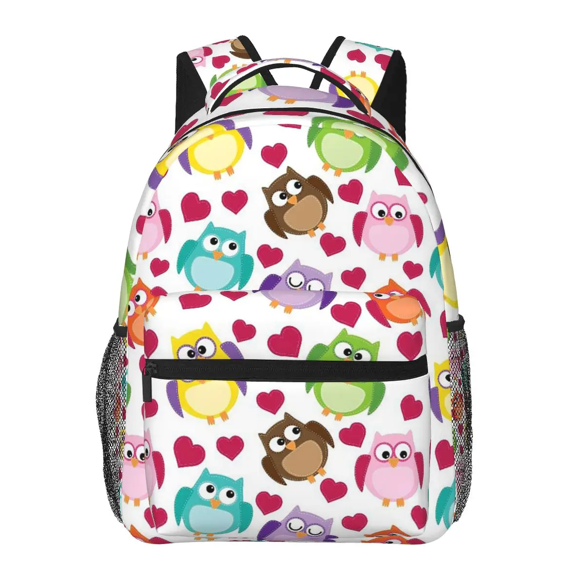 

Cartoon Colorful Owl Pattern Student Backpack School Bag Hiking Travel Daypack for Boys Girls Fashion Bookbag Shoulder Bags