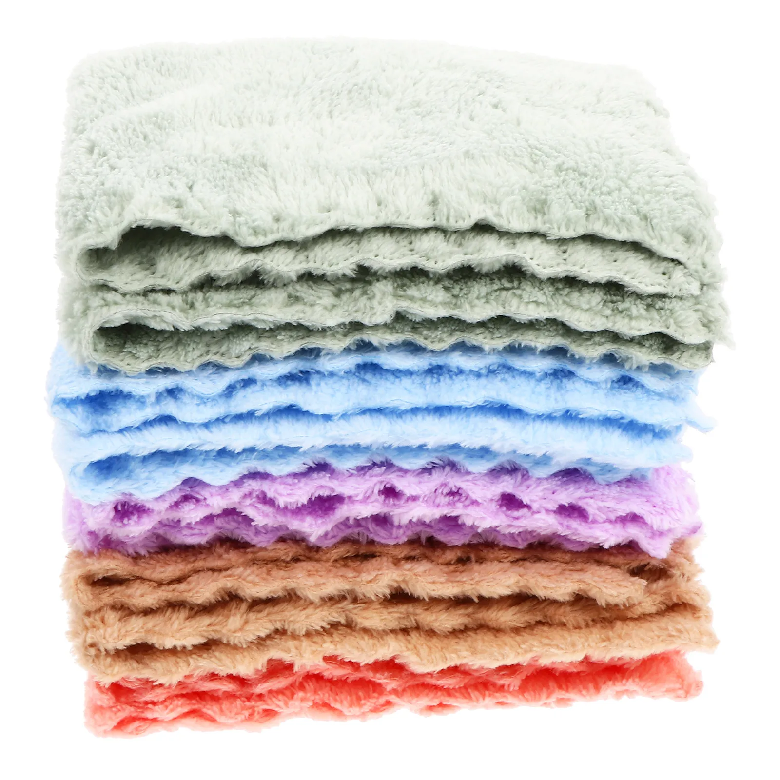 

10Pcs Coral Fleece Baby Towels Ultra Absorbent Soft Skin Friendly Quick Dry Bath Towel for Newborn Toddler Face Washing Reusable