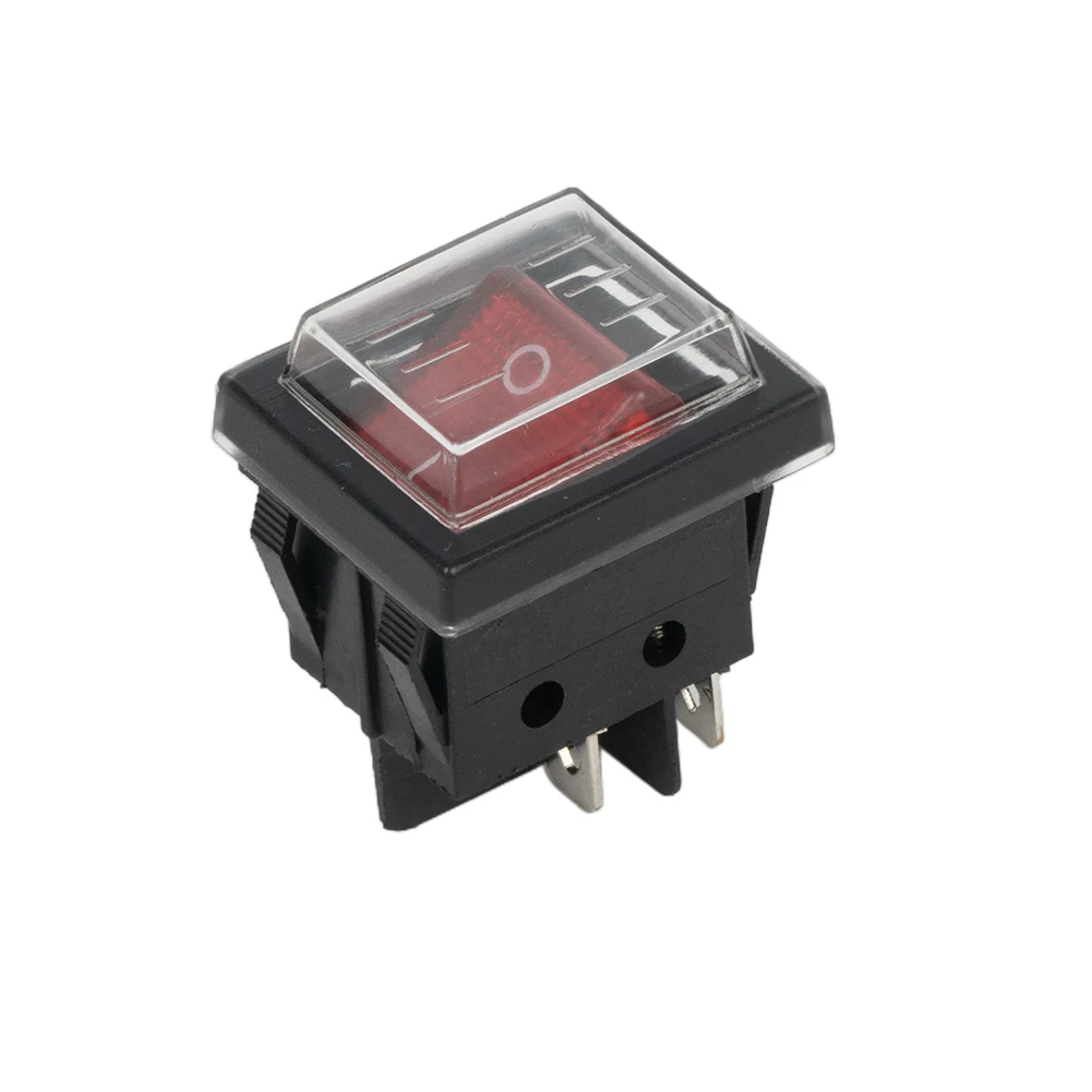 RED 2 Position 4 Pins Switch POWER PUMP ON OFF Illuminated Rocker Switch Dual Slot Machine Power Switch With Waterproof Cap New