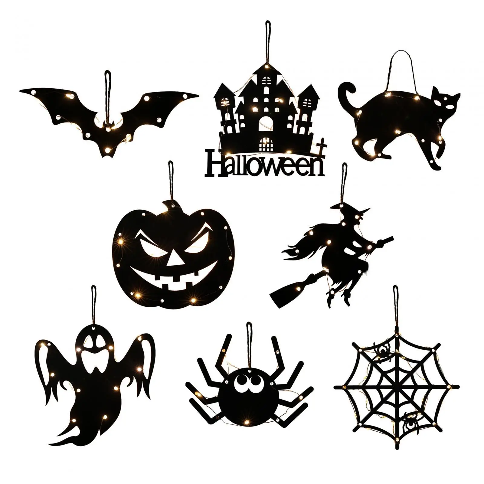 Halloween Lighted Window Decoration for Home Tabletop Halloween Window Decor