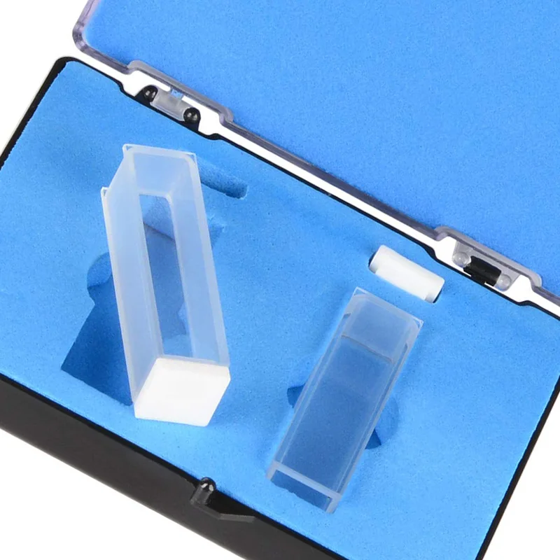 QUARTZ cuvette, spectometer cuvettes ความยาว10มม., ความสูง45มม., ความจุ3.5มล.-2ชิ้น